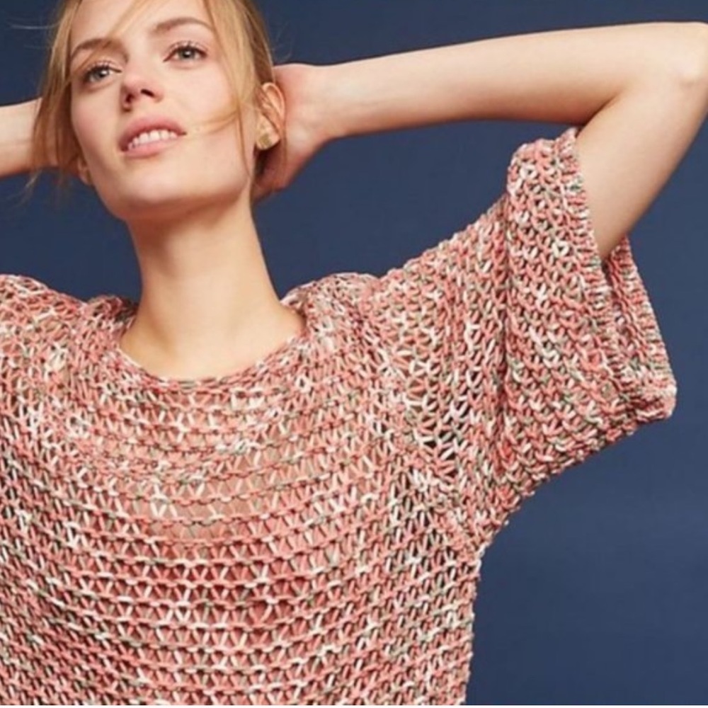 Anthropologie Moth Salinas Open Knit Short Sweater
